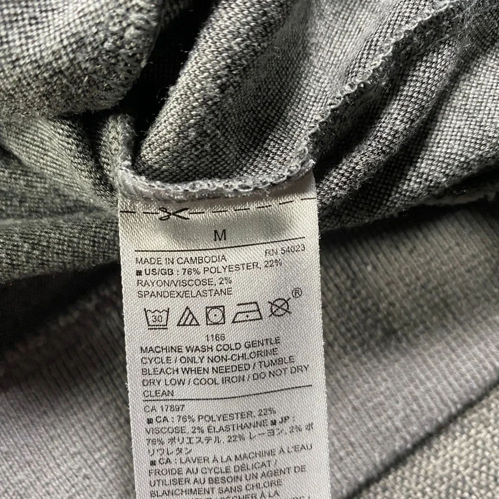 Banana Republic Mens Grey Windowpane Grid Fleece Bomber Jacket Size M Full Zip‎